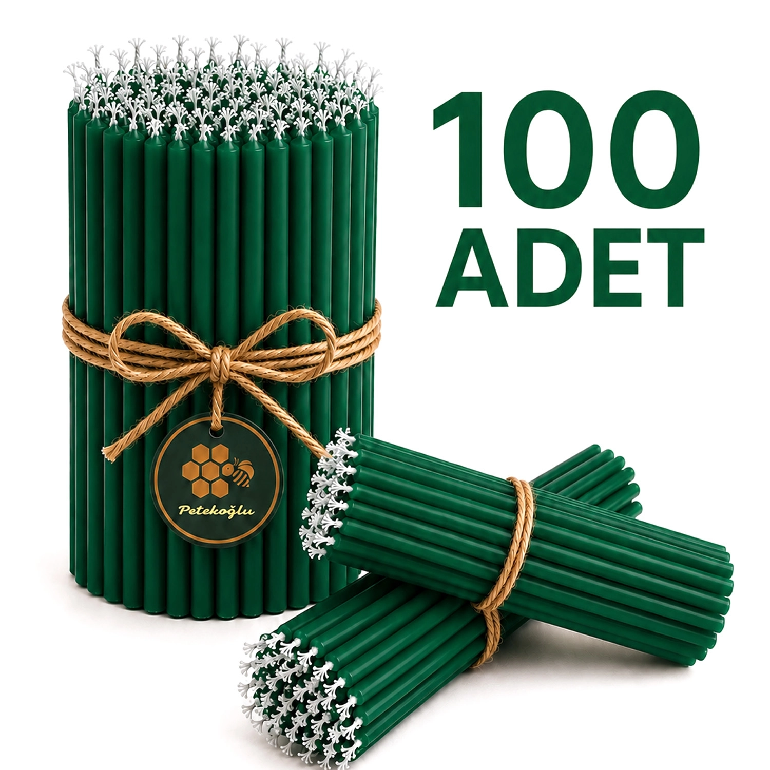 Balmumu Mum 100 Adet Dilek Mumu Doğal Petek Ritüel Parti Mumu Doğum Günü Yeni Yıl Beeswax