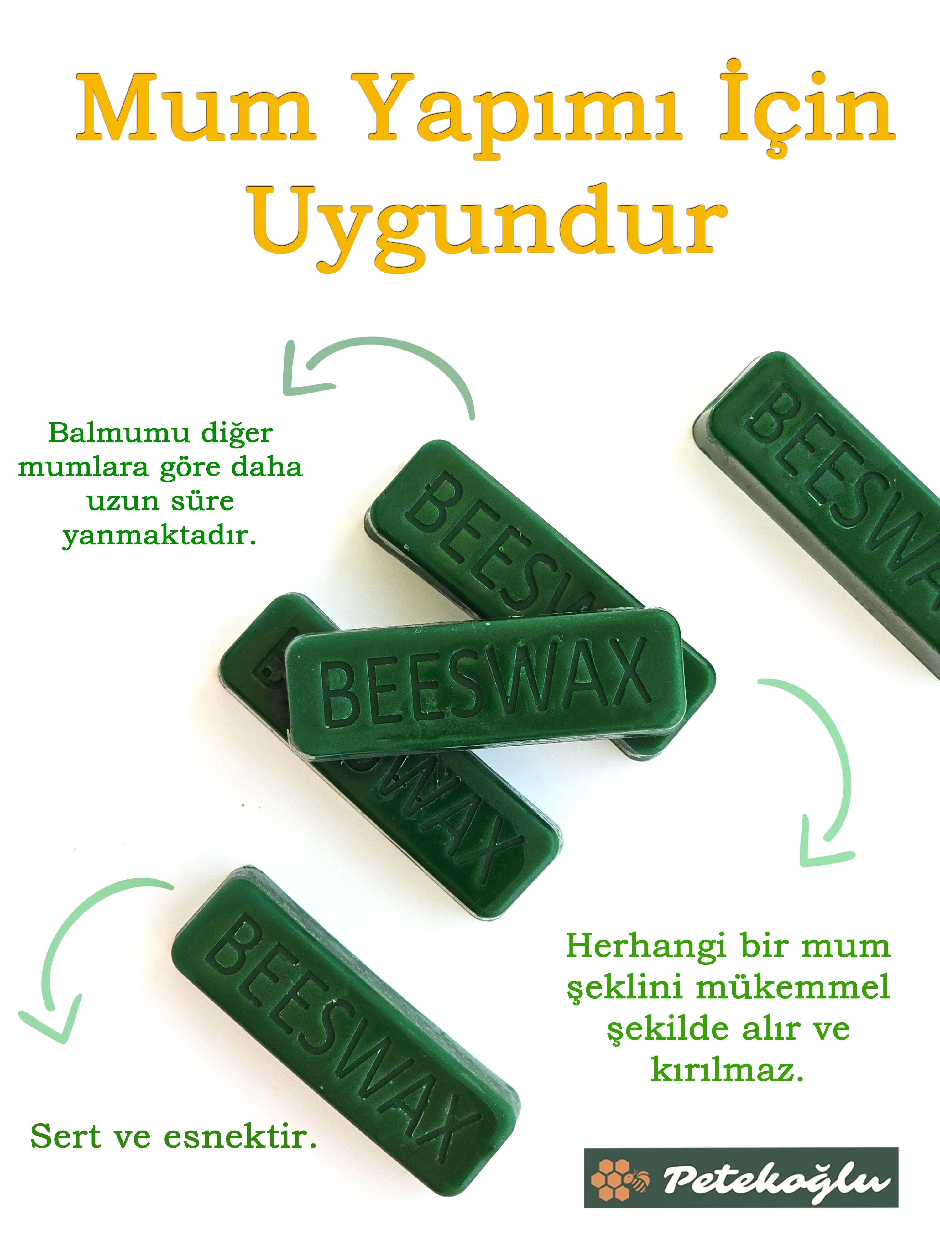 Petekoğlu Yeşil Balmumu Külçe – 250 gr | Mum, Mühür ve El Sanatları İçin
