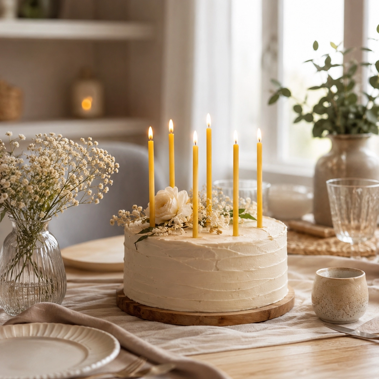 35’li Doğal Sarı Balmumu Mum – 25 Dakika Meditasyon ve Ritüel Mumu 10 cm – Pasta, Doğum Günü, Nişan ve Düğün